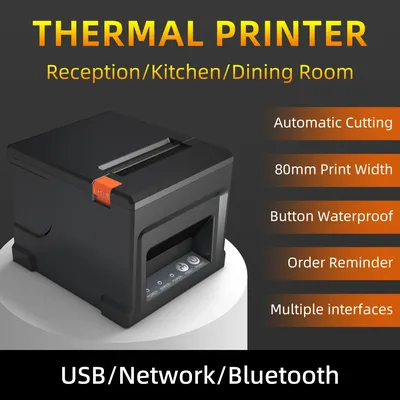 HZTZ 80mm Thermal Receipt Printer HZ-8360 Automatic Cutter Restaurant Kitchen POS Printer USB LAN