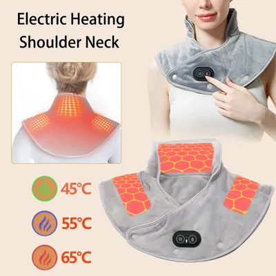 Electric Heating Shoulder Neck Pad Soft Comfortable Thermal Compress Cervical Shawl USB Heated Back