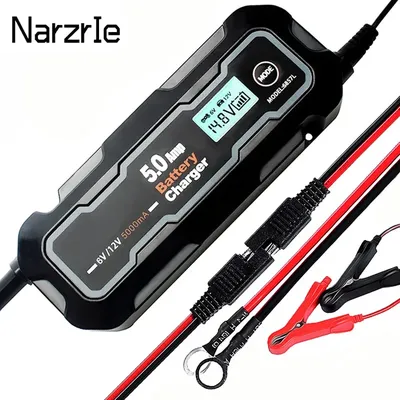 5000mA Full Automatic Car Motorcycle Battery Charger 6V/12V Smart LCD Display Maintainer