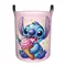 Custom Lilo And Stitch Laundry Basket Collapsible Cartoon Cute Clothes Hamper for Nursery Kids Toys