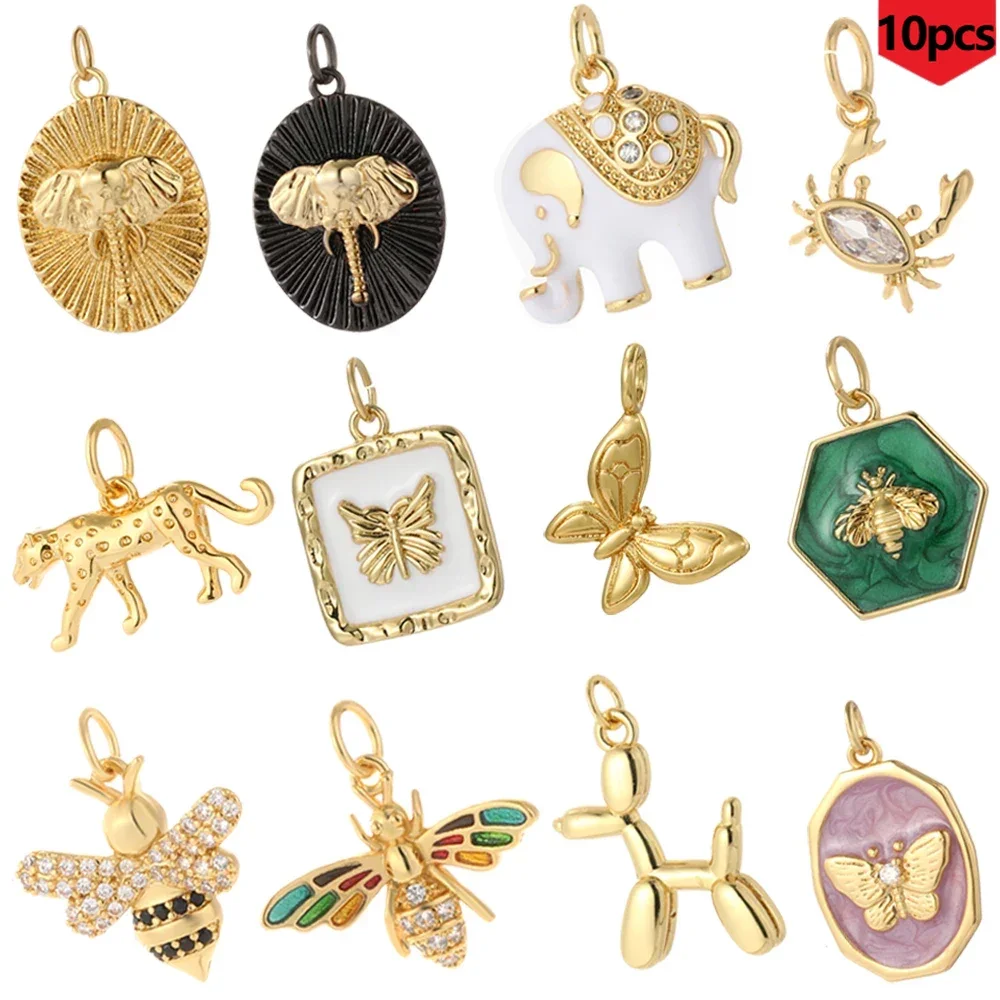 Cute Elephant Bee Charm 10PCS Wholesale Jewelry Products DIY Animal Women