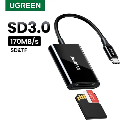 UGREEN SD3.0 Card Reader Type C to USB TF SD Card Reader 2 in 1 USB-C Memory Card for Macbook iPhone