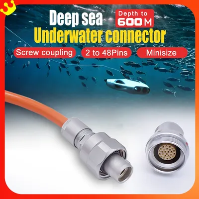 Deep Sea 600 Meter Micro Underwater Robot Connector Watertight IP 68 High Pressure 60bar W Series