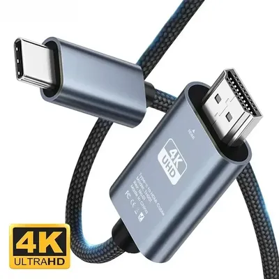 4K 30Hz NO Delay HD Video Conversion Cable Type c To Hdmi-Compatible Screen TV Computer 2 Meters