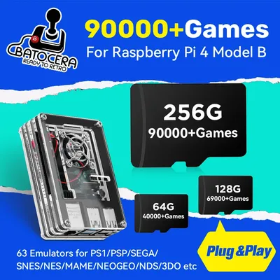 Game Card for Raspberry Pi4 Model B with 90000+Retro Games Batocera 39 TF Card for