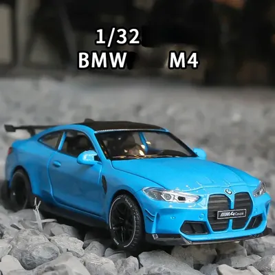 1:32 BMW M4 Supercar Alloy Car Model With Pull Back Sound Light Children Gift Collection Diecast Toy