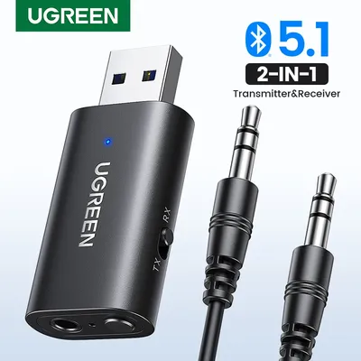 Bluetooth Receiver Transmitter 2 in 1 Bluetooth 5.1 Adapter Wireless Car Receiver Aux for Car Stereo