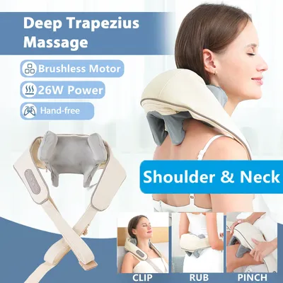Foreverlily 26W Brushless Motor Neck And Shoulder Massager Wireless Shoulder And Back Kneading