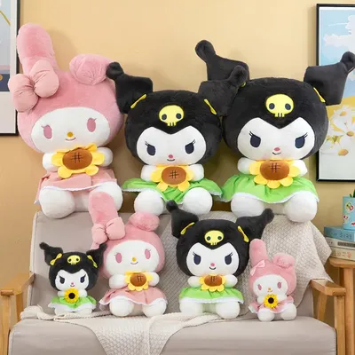 30cm Sanrio Kuromi Melody Cinnamoroll Sunflower Cartoon Cute Plush Stuffed Toys Plushie Soft Dolls