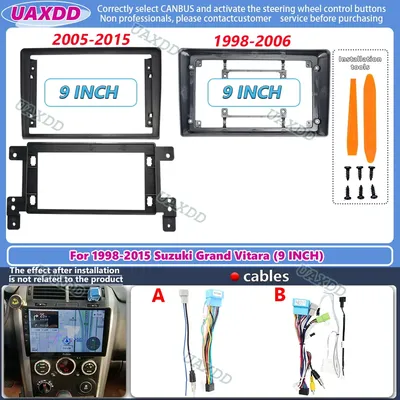 9 Inch Fascia For SUZUKI GRAND VITARA 1998-2015 2 Din Head Unit Car Radio Stereo GPS MP5 Android