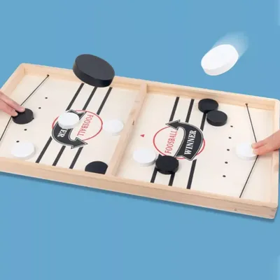 Fast Sling Puck Board Game Table Hockey Foosball Winner Games Two Players Against Wooden Fun Family