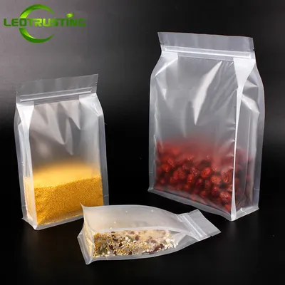 50PCS 3D Stand-up Frosted Plastic Zipper Packaging Bag DIY Matcha Candy Coffee Snack Cookie Corn Spice Toys Gift Storage Pouches