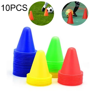 10Pcs/Set Skate Marker Training Road Cones Roller Football Soccer Rugby Training Soft Tower Skating