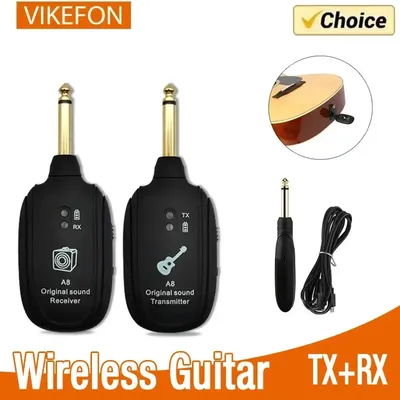 A8 Guitar Wireless System Transmitter Receiver Built-in Rechargeable Built- in Rechargeable wireless
