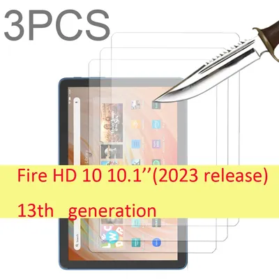 3PCS Glass screen protector for Fire HD 10 (2023 Release) 10.1'' 13th generation tablet protective