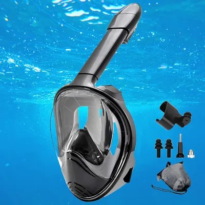 Full Face Snorkel Mask with Detachable Camera Mount,Snorkeling Swimming Diving Mask Wide View