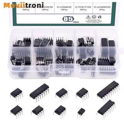 85Pcs 10 Types Integrated Circuit chip Assortment Kit,LM Series Dual/Quad Operational Amplifier