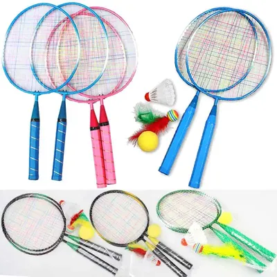 Newly Fitness Equipment 1 Pair Youth Children's Badminton Rackets Sports Cartoon Suit Toy for