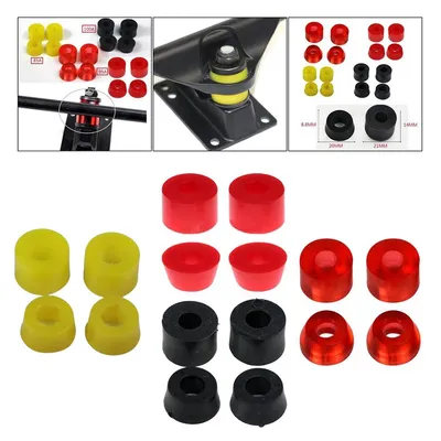 4Pcs Replacement Skateboard Shock-absorbing Pad Double Tilting Four Wheel Skateboard Bracket PU Pad