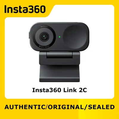 Insta360 Link 2C - 4K Webcam for PC/Mac, 1/2" Sensor, Auto Framing, HDR, AI Noise-Canceling Mic,