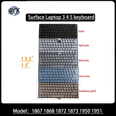 Original laptop keyboard suitable for Microsoft Surface laptops 3 4 5 6 13 5 inches 15 inches 1868