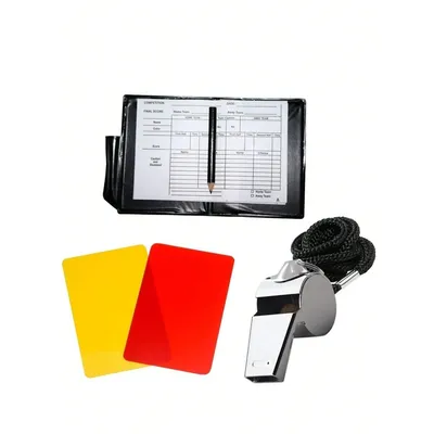 Soccer Kit - Metal Whistle with Referee Cards Set, Referee Cards for Soccer Football, Ideal Referee