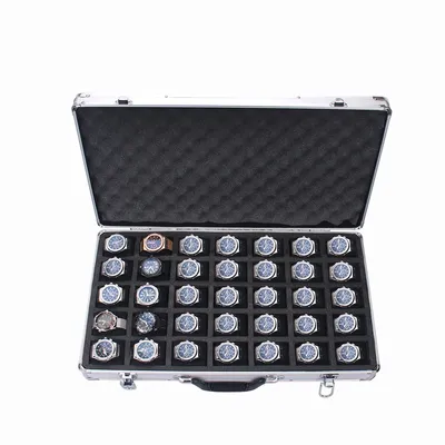 35 Slots High-Quality Watch Storage Box Aluminum Suitcase Case Jewelry Collection Box Portable Large Capacity Watch Box Gift Box