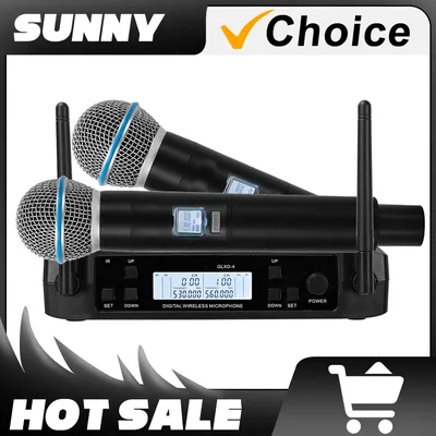GLXD4 BETA58A Professional Dual Wireless Microphone System Stage Performances UHF Dynamic 2 Channel