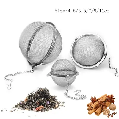 1-5pcs Stainless Steel Tea Infuser Sphere Locking Spice Tea Ball Strainer Mesh Infuser Tea Filter