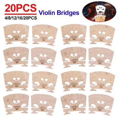 4/8pc Acoustic Violin Bridges Regular Maple Wood Violin Steady Bridge Handmade Replacement Professional Musical Instrument Parts