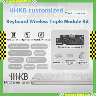 HHKB Three-mode Wireless Kit Capacitive Keyboard Wired To Bluetooth 2.4G Wireless Control With