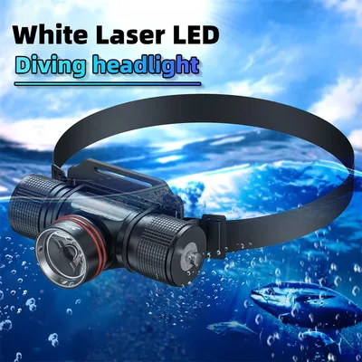 Scuba Diving Headlight Headlamp White Laser LED High Power Head Flashlight IPX8 Waterproof