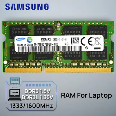 Samsung Laptop Memory DDR3L 1.35V / DDR3 1.5V 1333 1600 MT/s MHz 4GB 8GB RAM 204pin SO-DIMM Memory