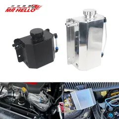 Universal 1L/2L Aluminum Oil Catch Can Reservoir Tank Engine Coolant Radiator Overflow Oil Fuel Tank