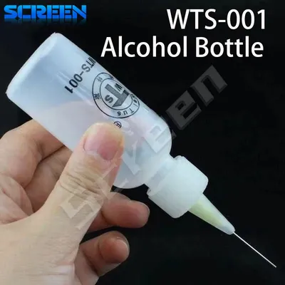 WTS-001 Plastic Liquid Alcohol Bottle 50ML 2PCS Clean Cloth Fluid Dispenser for Phone Repair PCB