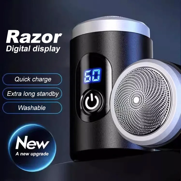 Men's electric shaver is easy to disassemble and clean, and the LED power display can be carried easily and easily.