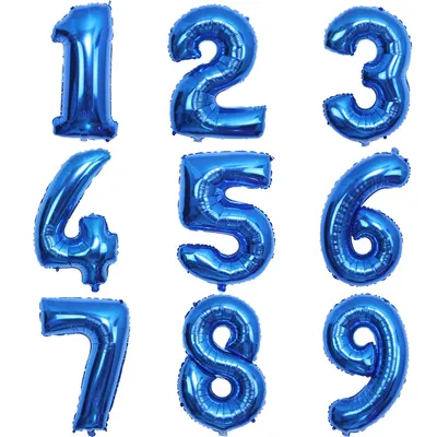 Navy Blue Number 1 2 3-9 Balloon 32Inch for 1st-9th Birthday Decoration Navy Blue Foil Number Ballon for Birthday Party Decor
