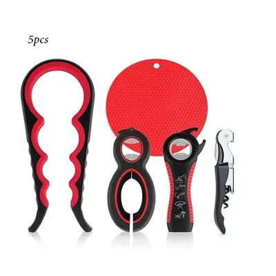 Jar Opener for Multifunctional 6-in-1 Bottle Opener Jar Lids Opener, 4-in-1 Jar Opener and Non Slip