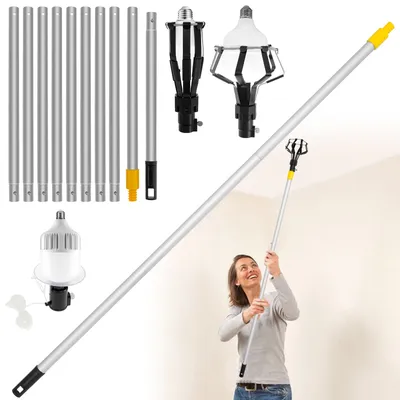 12FT Light Bulb Changer for High Ceilings and Recessed Lights, Light Bulb Pole Changer for High