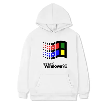 Microsoft Windows 98 Hoodie cotton Long Sleeve Dos Windows Logo 98 95 Computer