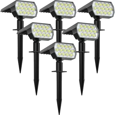 Solar Spot Lights Outdoor52 LED 3 Modes Solar Landscape Spotlights IP65 Waterproof Wall Lights for