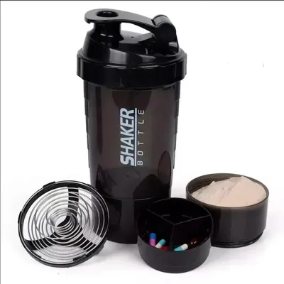3 Layers Shaker Protein Bottle Powder Shake Cup Large Capacity Water Bottle Mixing Cup Body Building