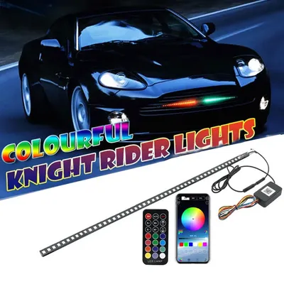 22inch 48LED RGB Car Scanner Knight Rider Strobe Flash Light Rgb Flash Rhythm Recognition Light