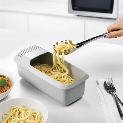 Microwave Noodles Pasta Cooker with Strainer Eco-Friendly Plastic Spaghetti Vegetable Steamer