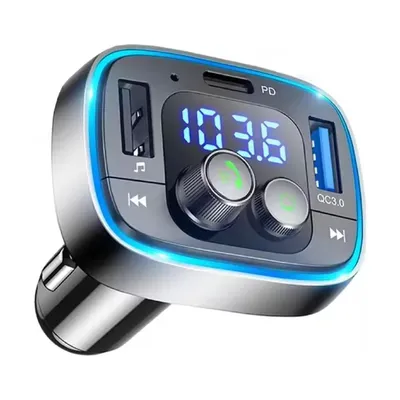 Car Bluetooth Player Fast Charging Colorful Light Display Screen For Apple PD Fast Charging MP3 One