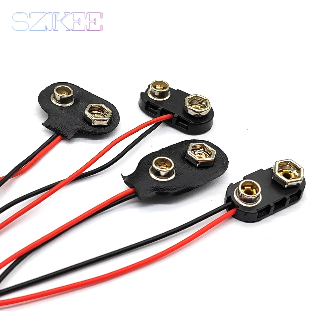 9V Battery Buckle Leather Battery Buckle 9V Hard Case Battery Buckle 5.5x2.1mm Plug 9v Battery Button Cell Battery Holder