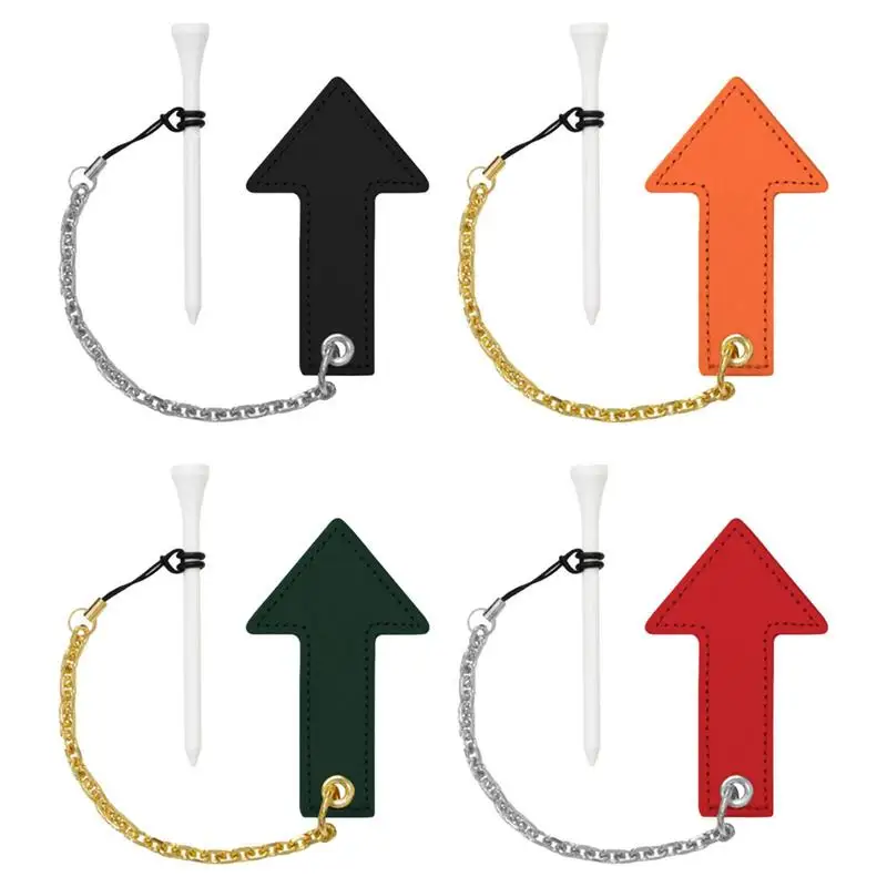 Golf Tees Golf Leather arrow with chain anti drop ball stud magnetic ball stud seat Golf socket Golf Training Ball Tee Golf Mark