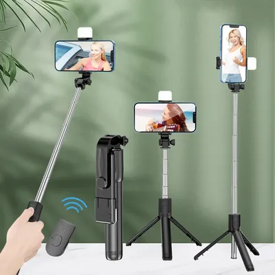 Bluetooth Remote Extendable Phone Tripod Wireless Selfie Stick Tripod Stand for iPhone 15 Samsuing