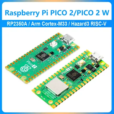 Raspberry Pi Pico 2/Pico 2 W RP2350 Chip RISC-V Hazard3 520KByte SRAM 4MByte QSPI Flash Memory ARM