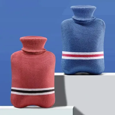 Hot Water Bottle with Knitted Cover Durable 1L/2L Hot Water Bag for Pain Relief Hot Cold Therapy
